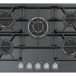 Parrilla Io Mabe 5 Quemadores Cristal Templado Negro 76cm Negro