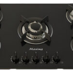 Parrilla Maxims  5 Quemadores A Gas Cristal Negro 90cm Negro