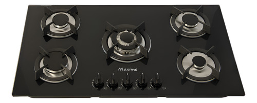 2135976165_-2113324563.jpg Parrilla Maxims 5 Quemadores A Gas Cristal Negro 90cm Negro - Image 1