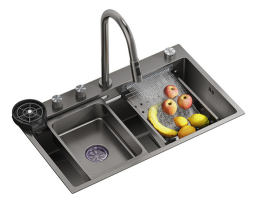 2138777735_-2122426276.jpg Tarja De Cocina Fidic T15 80 Cm * 50 Cm Color Negro - Image 1