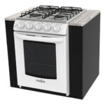 Estufa Empotrable Mabe Profesional Emc5041ai A Gas/eléctrica 4 Quemadores  Blanca 127v Puerta Con Visor 63l
